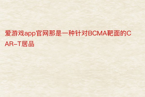 爱游戏app官网那是一种针对BCMA靶面的CAR-T居品